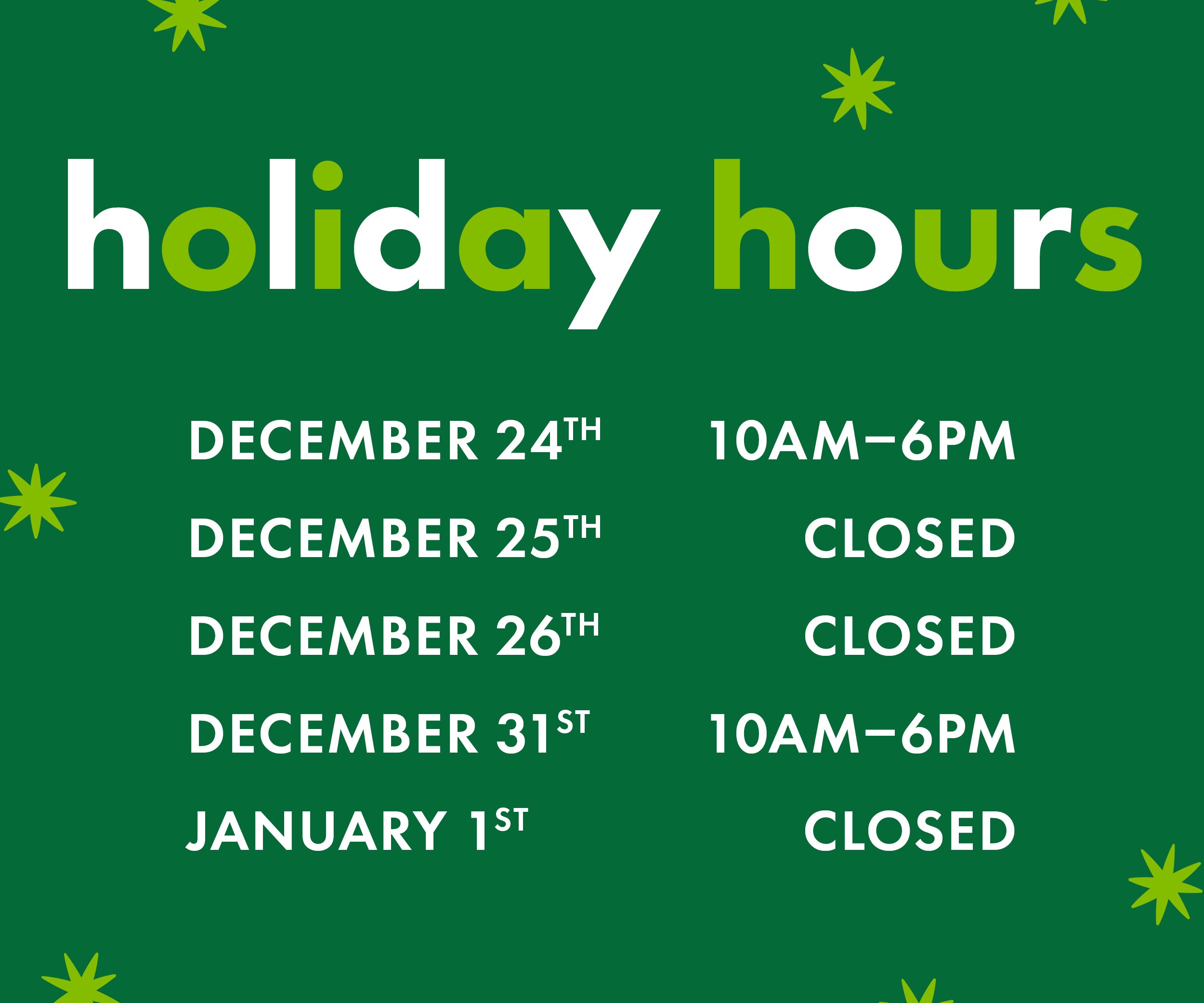 Holiday Hours 2022 Vita Health Fresh Market