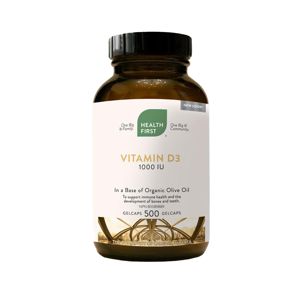 Health First Vitamin D3, 500 gelcaps