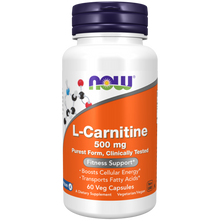Load image into Gallery viewer, NOW L CARNITINE 500MG 180 CAPS