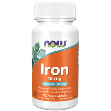 Load image into Gallery viewer, NOW IRON BISGLYCINATE 18MG 120VCAPS