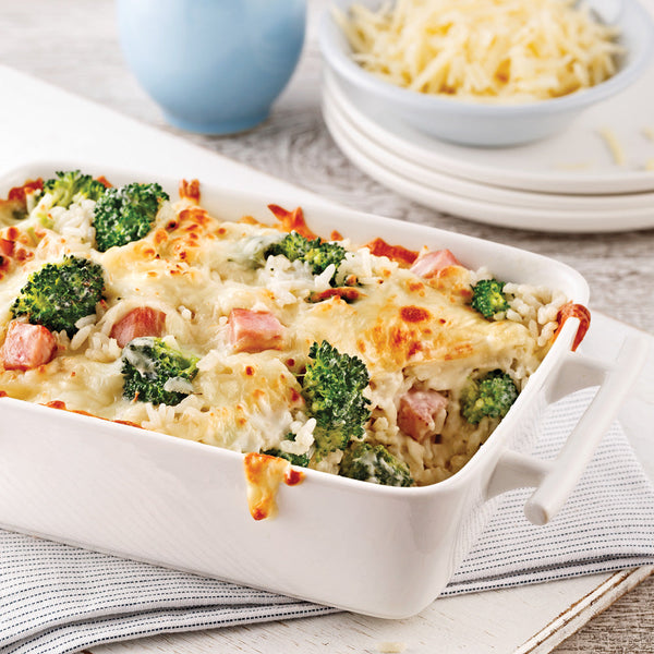 Ham, Rice & Broccoli Gratin with L'Ancetre Cheese