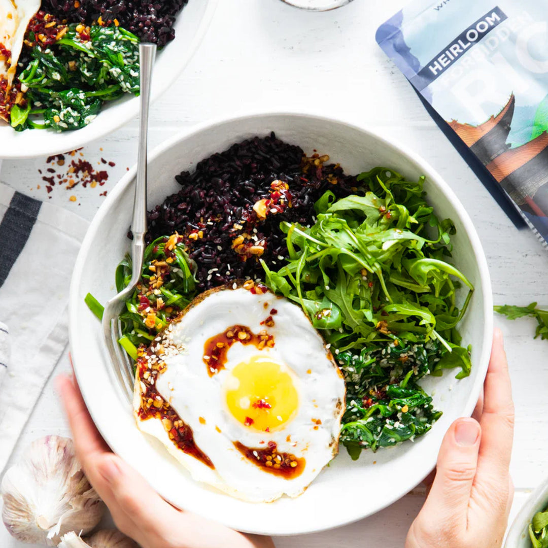 Spicy Spring Greens Rice Bowl