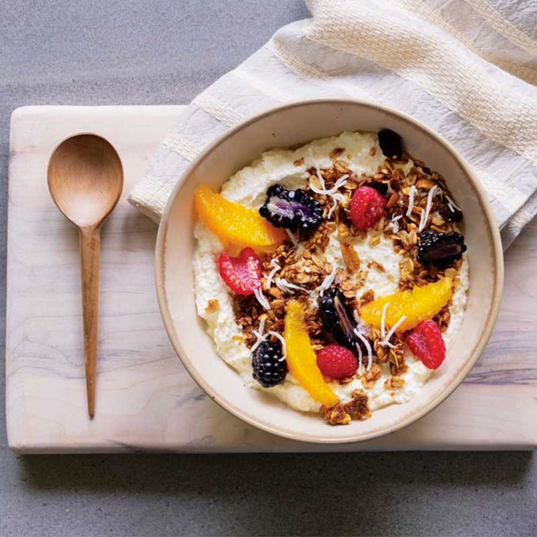 Whipped Cottage Cheese Breakfast Bowls with Peanut Granola
