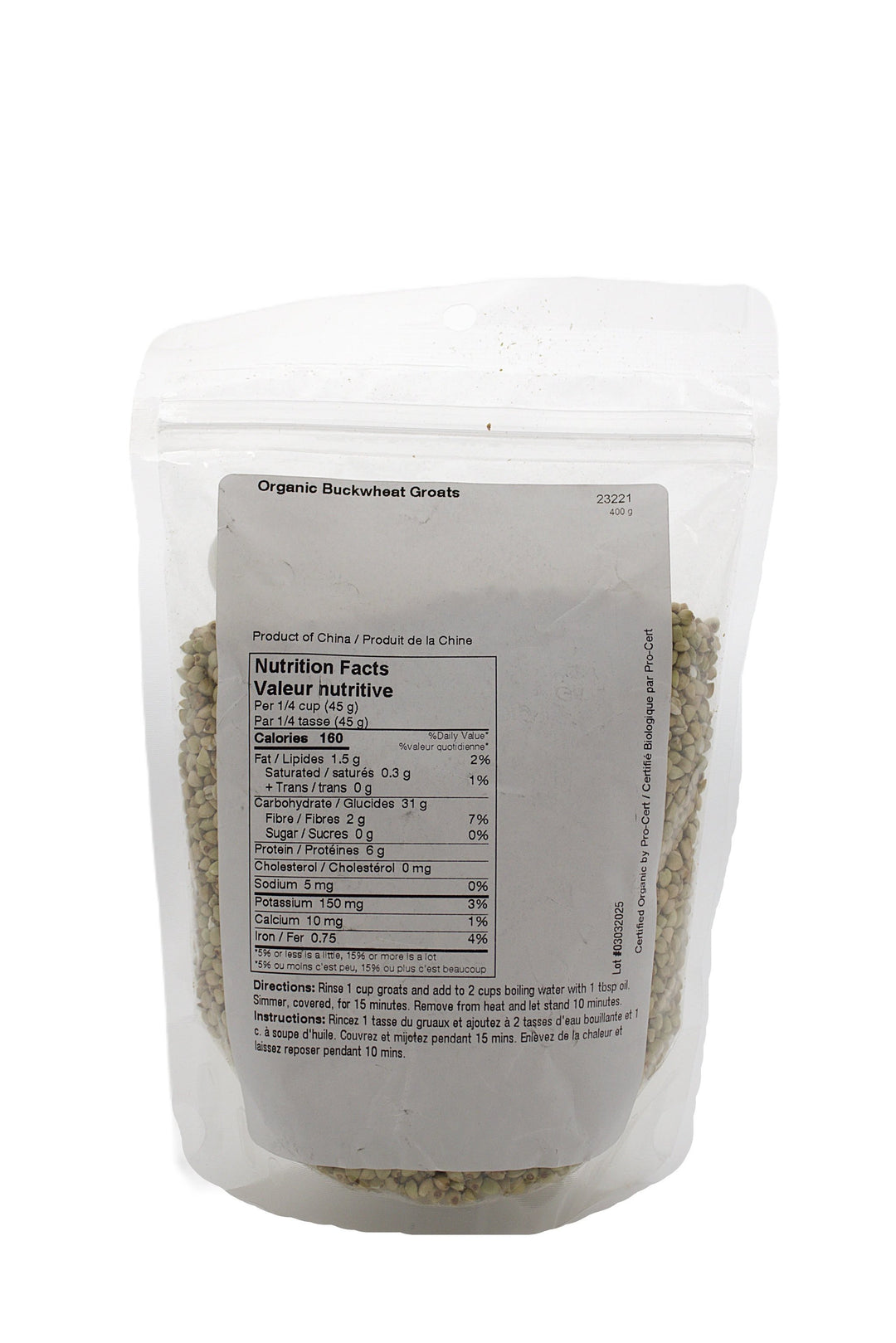 Buckwheat Groats Org 400g by Vita Market