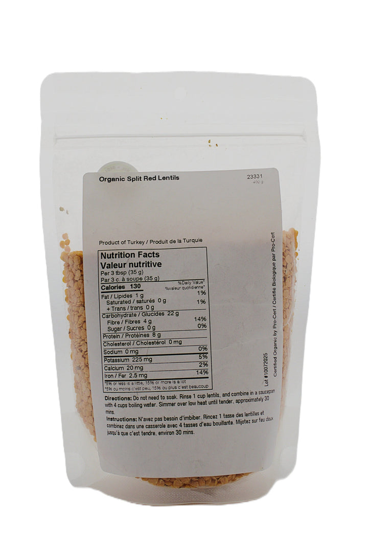 Lentils Red Split Oranic 400g by Westpoint