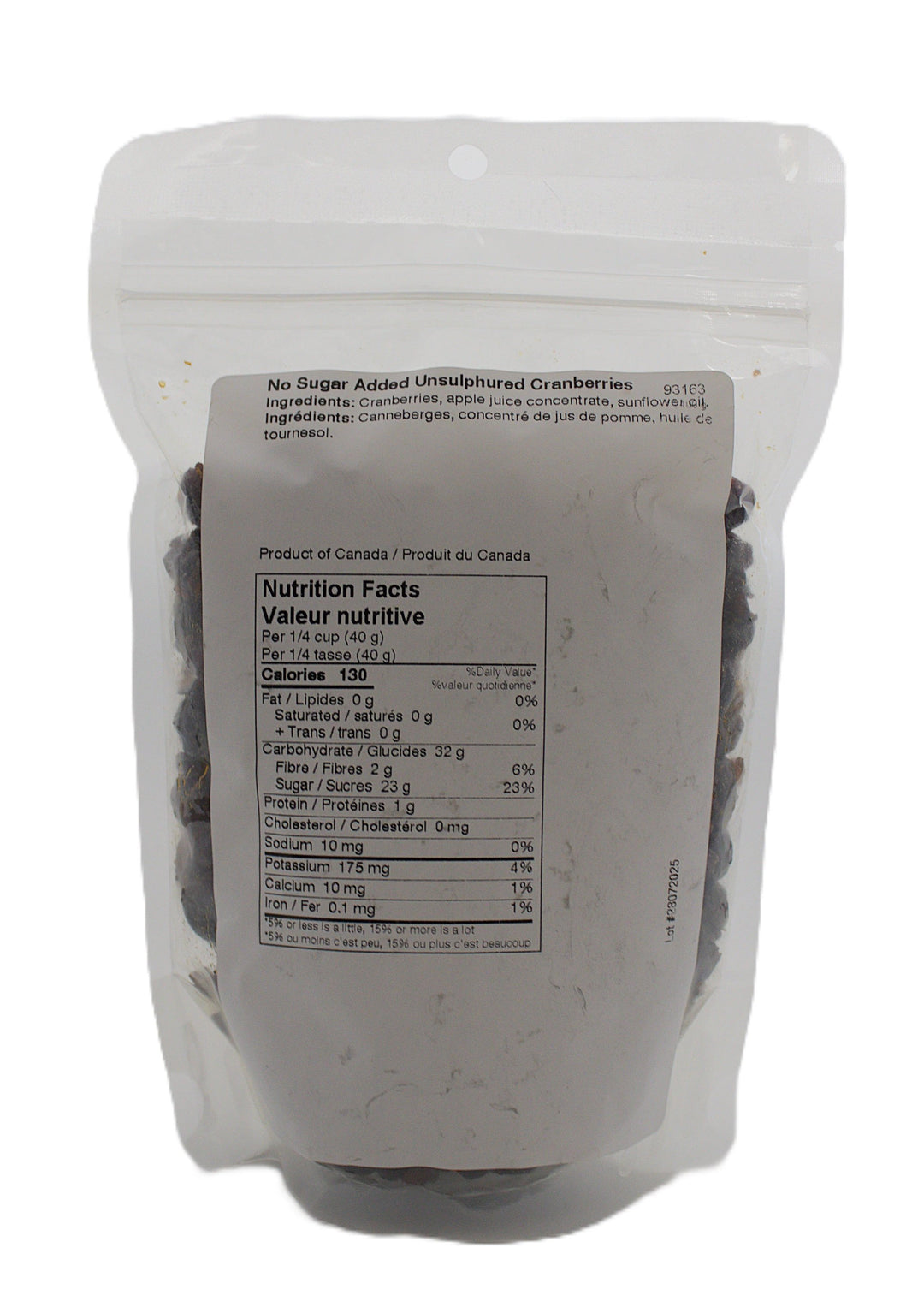 Cranberries No Sugar 400g