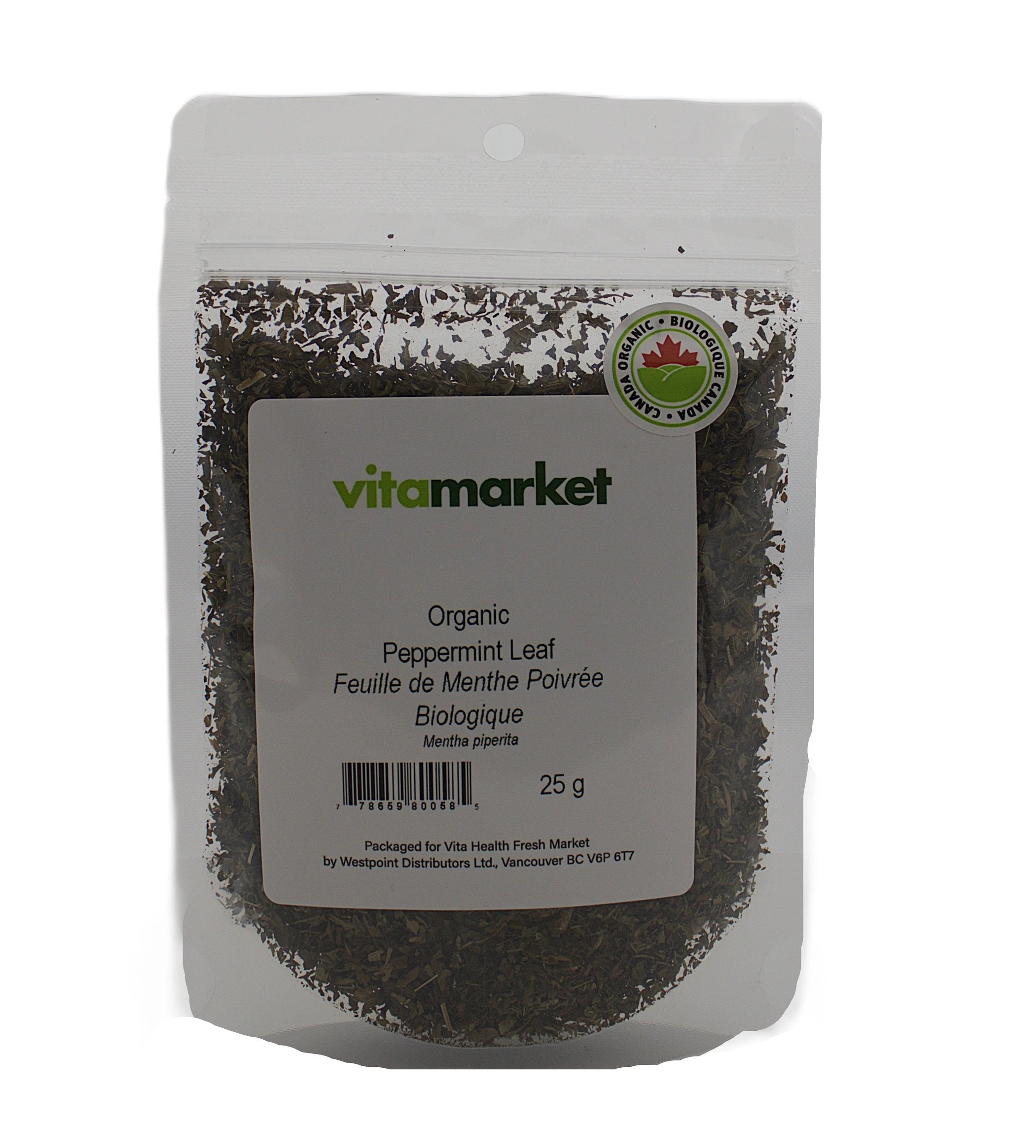 Rectangular Peppermint Peppermint Cut Organic 25g — Organic Peppermint Leaves – Vita Health ...