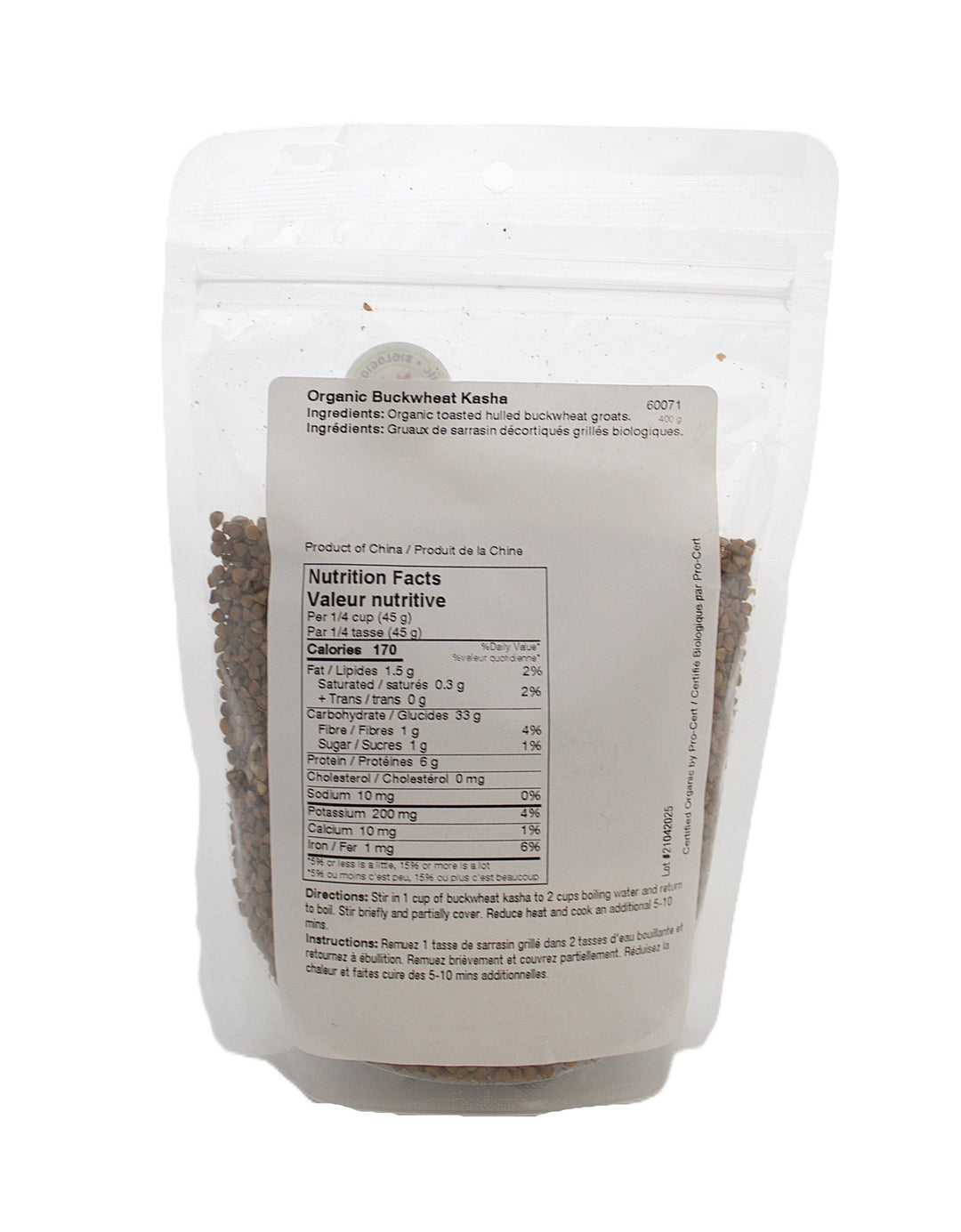Kasha Buckwheat Organic 400g