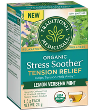 Load image into Gallery viewer, Organic Stress Soother Tension Relief Lemon Verbena Mint 16ct