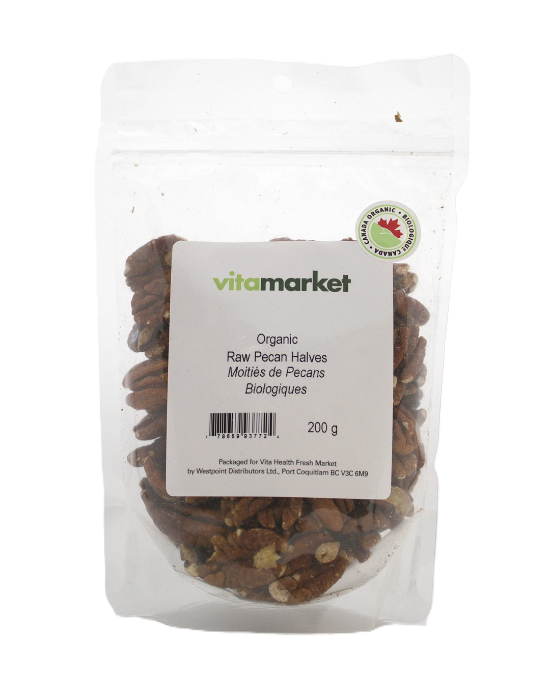 Raw Pecan Halves 200g by Vita Market
