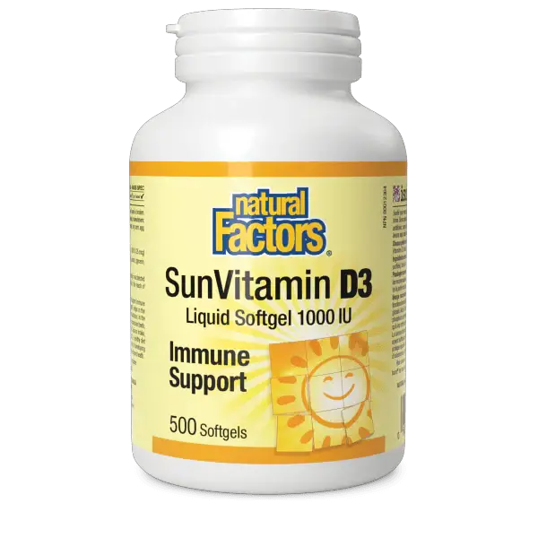 Natural Factors SunVitamin D3  1000 IU  500 Softgels
