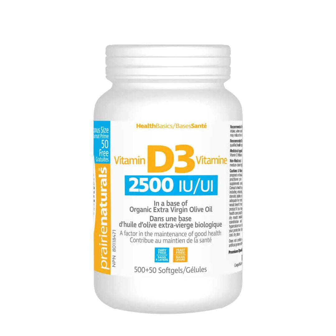 Prairie Naturals. Vitamin D3 (2500 IU - 500 + 50 Caps)