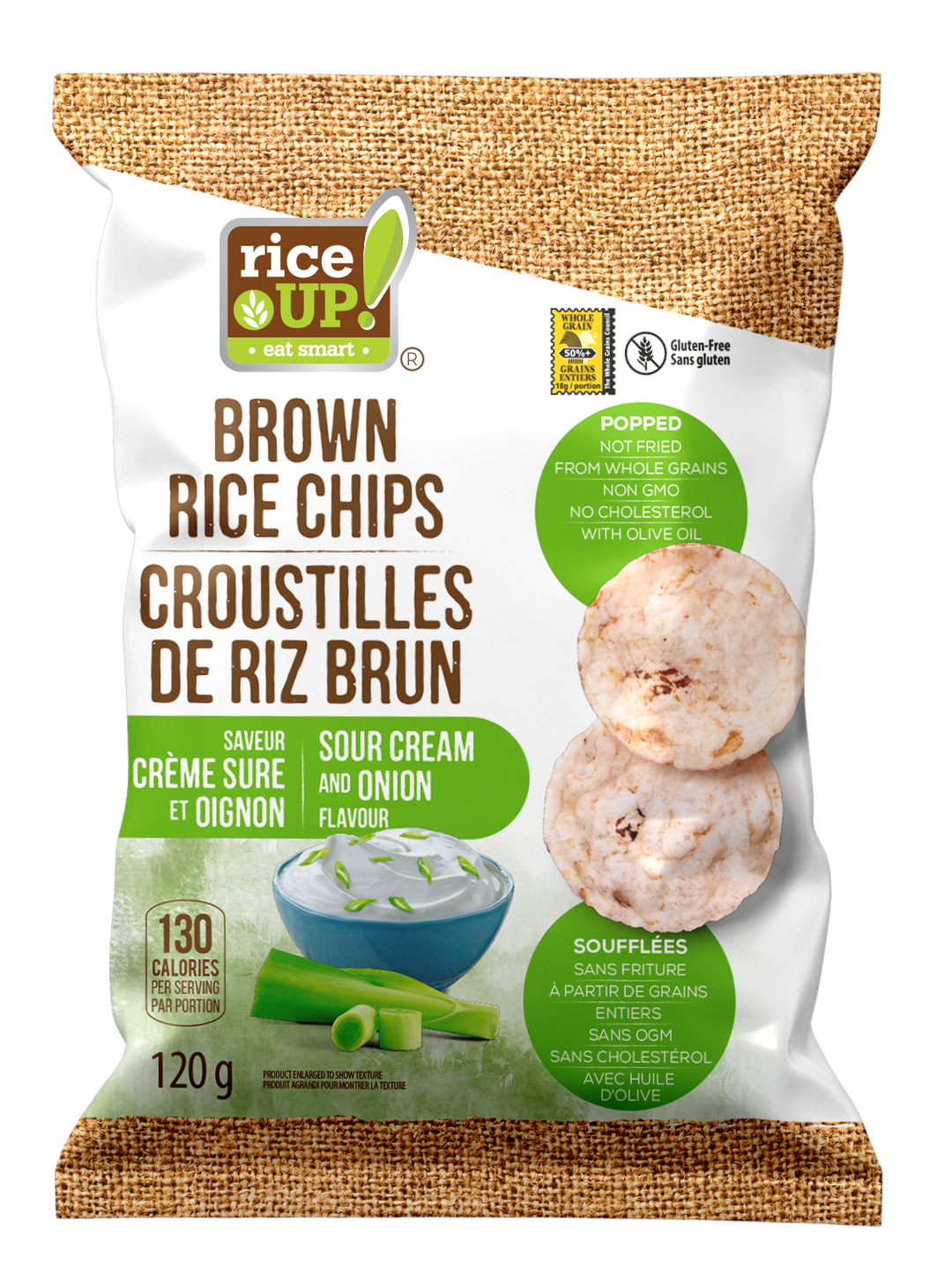 Brown Rice Chips Sour Cream &amp; Onion 120g