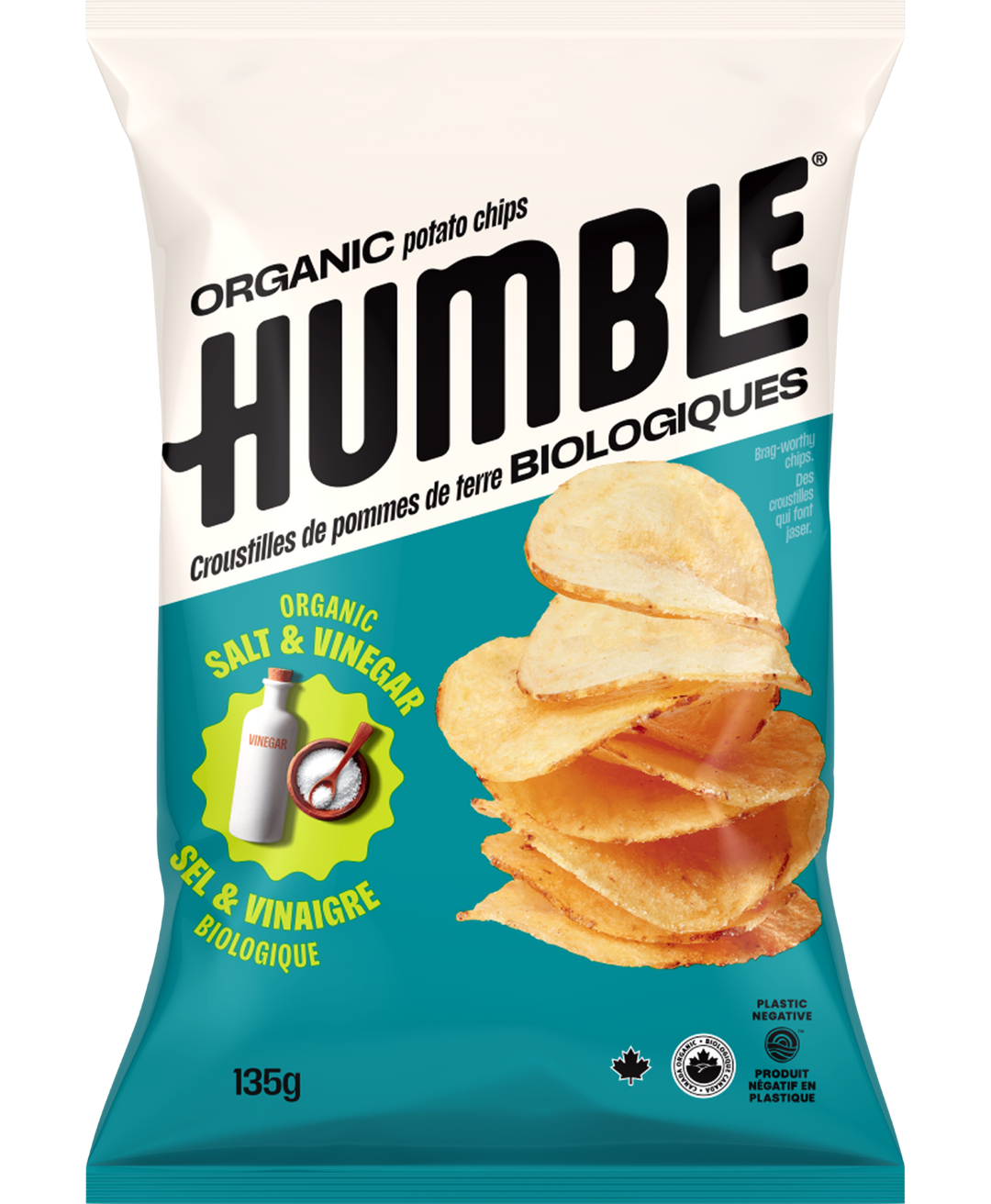 Sea Salt &amp; Cider Vinegar Chips Organic 135g