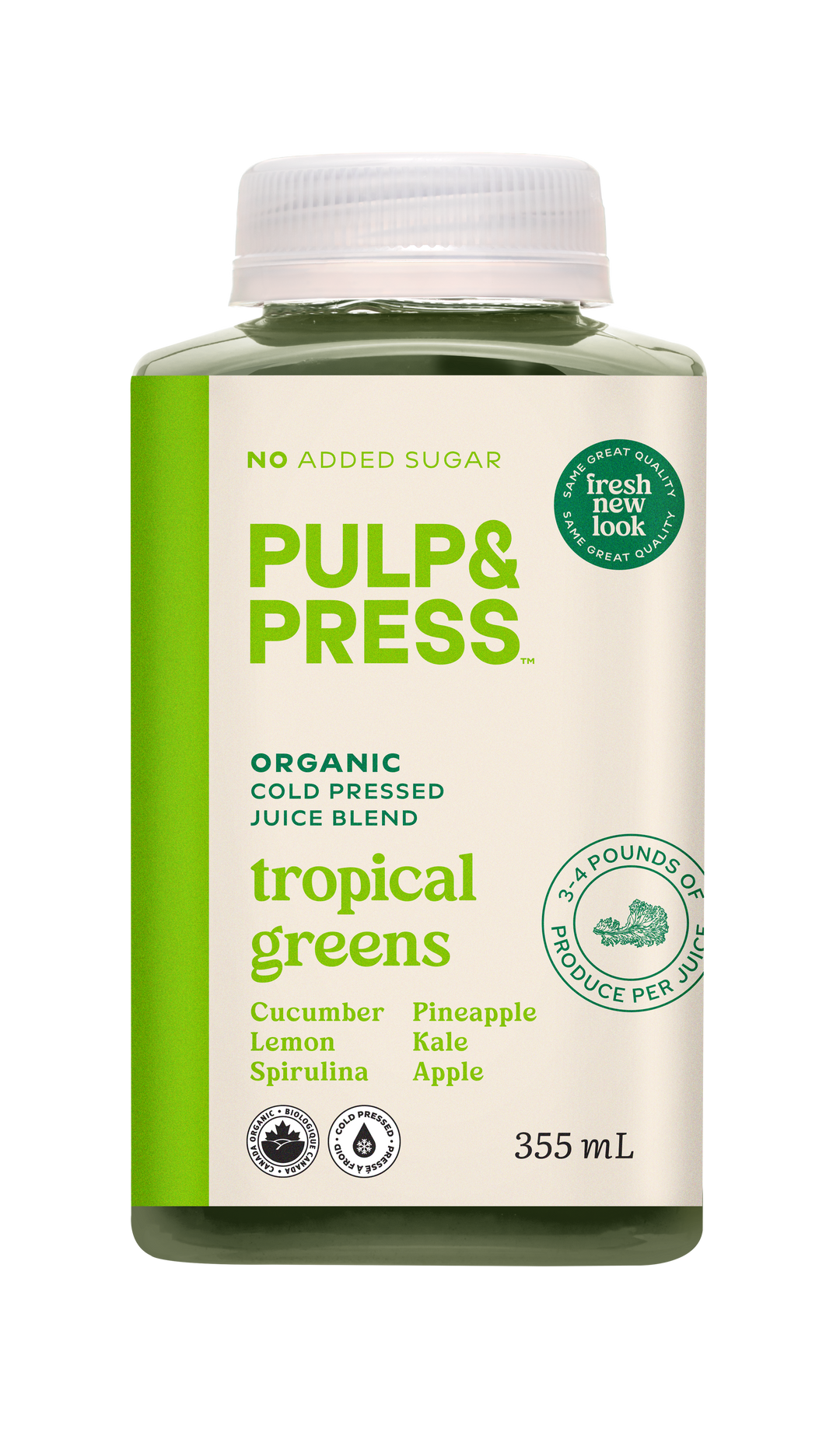 Organic Cold Pressed Juice - Tropical Greens 355ml