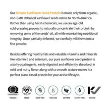 Load image into Gallery viewer, Simple Sunflower Seed Protein Organic 1lb