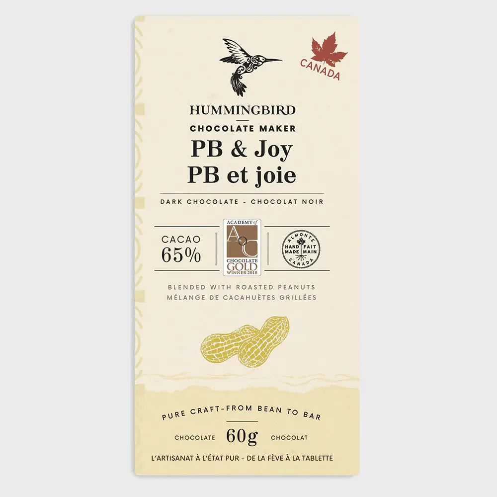 Dark Chocolate Bar - PB &amp; Joy 60g