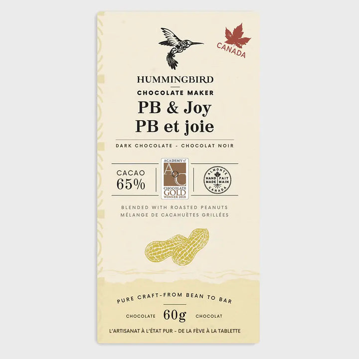 Dark Chocolate Bar - PB &amp; Joy 60g