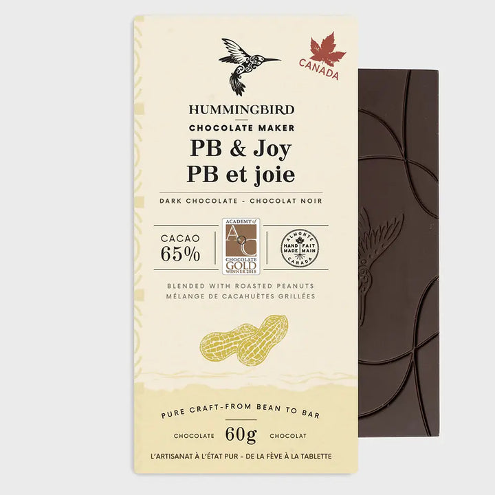 Dark Chocolate Bar - PB &amp; Joy 60g