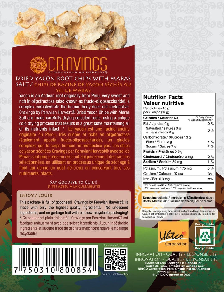 Yacon Chips with Maras Pink Salt 45g