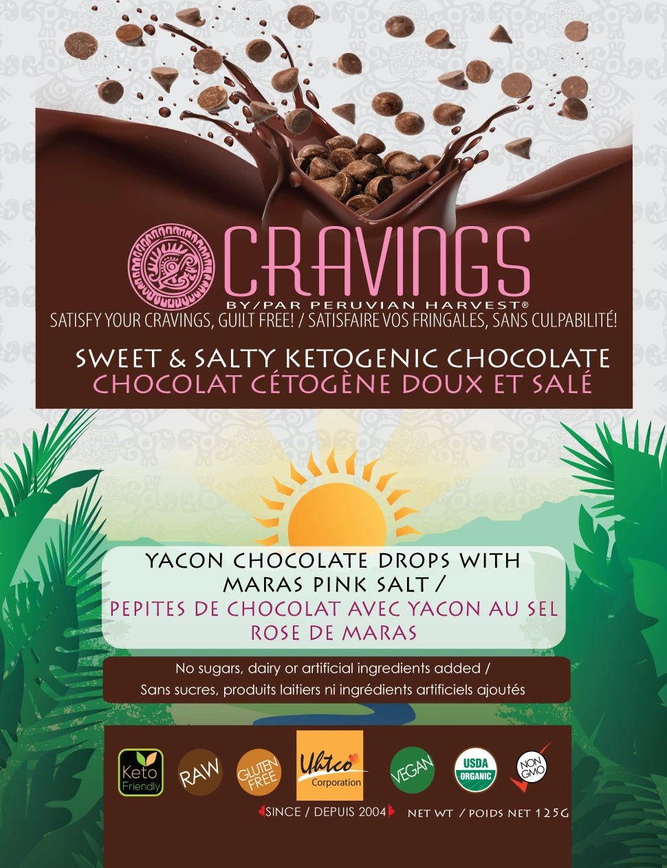 Yacon Chocolate drops with Maras pink salt