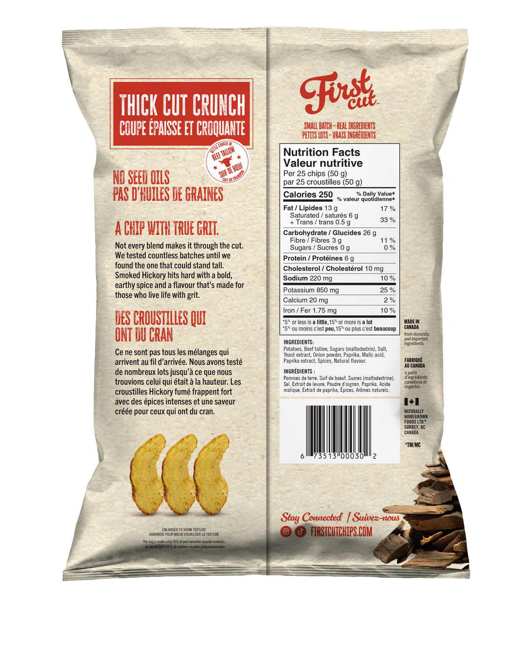 Smoked Hickory Tallow Chips 142g