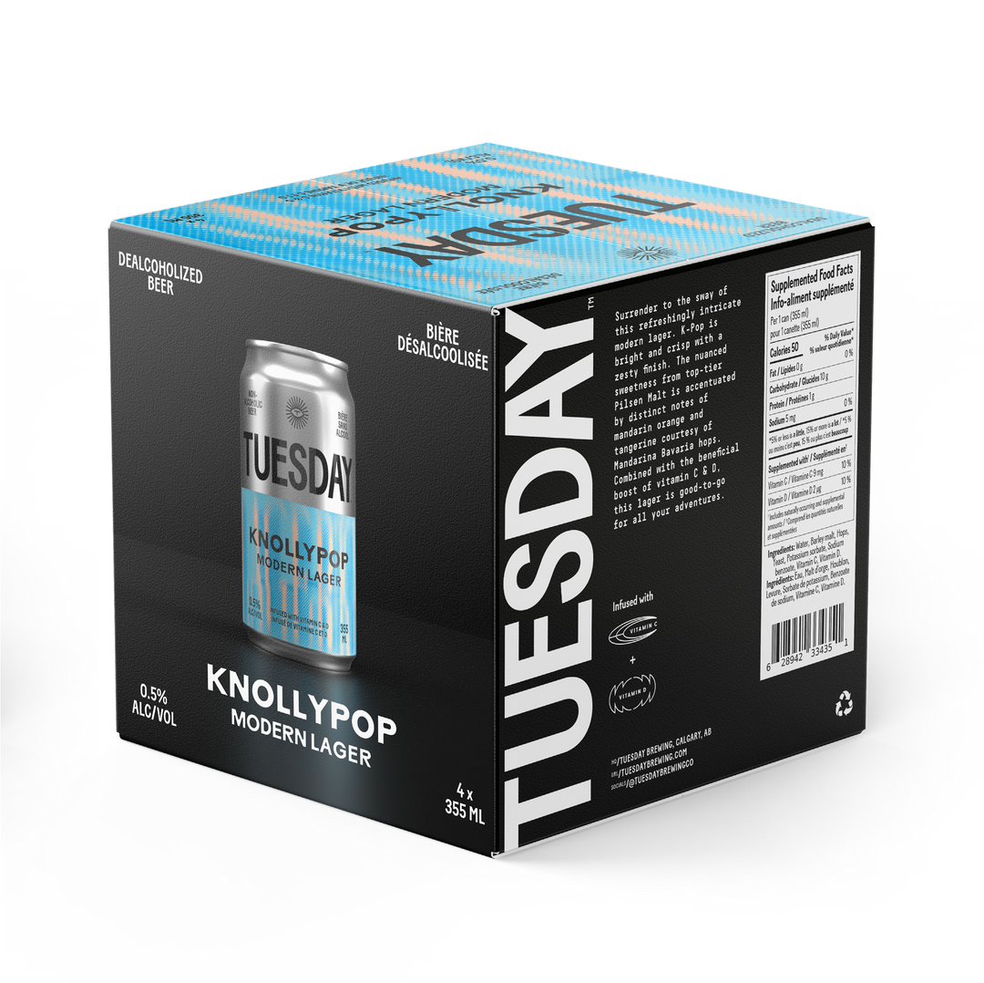 Knollypop Modern Lager Dealcohol Beer 4x355ml