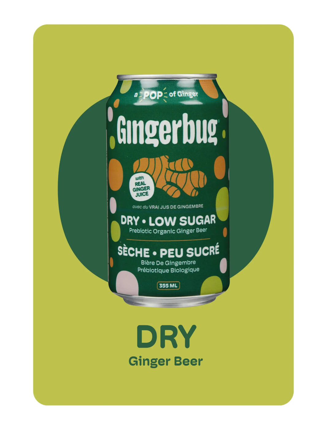 Dry &amp; Low Sugar Prebiotic Ginger Beer 355ML