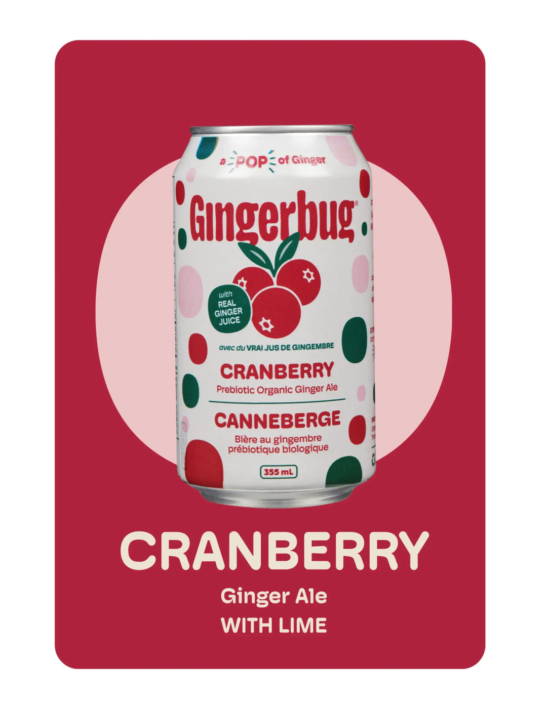 Cranberry Prebiotic Ginger Beer 355ML