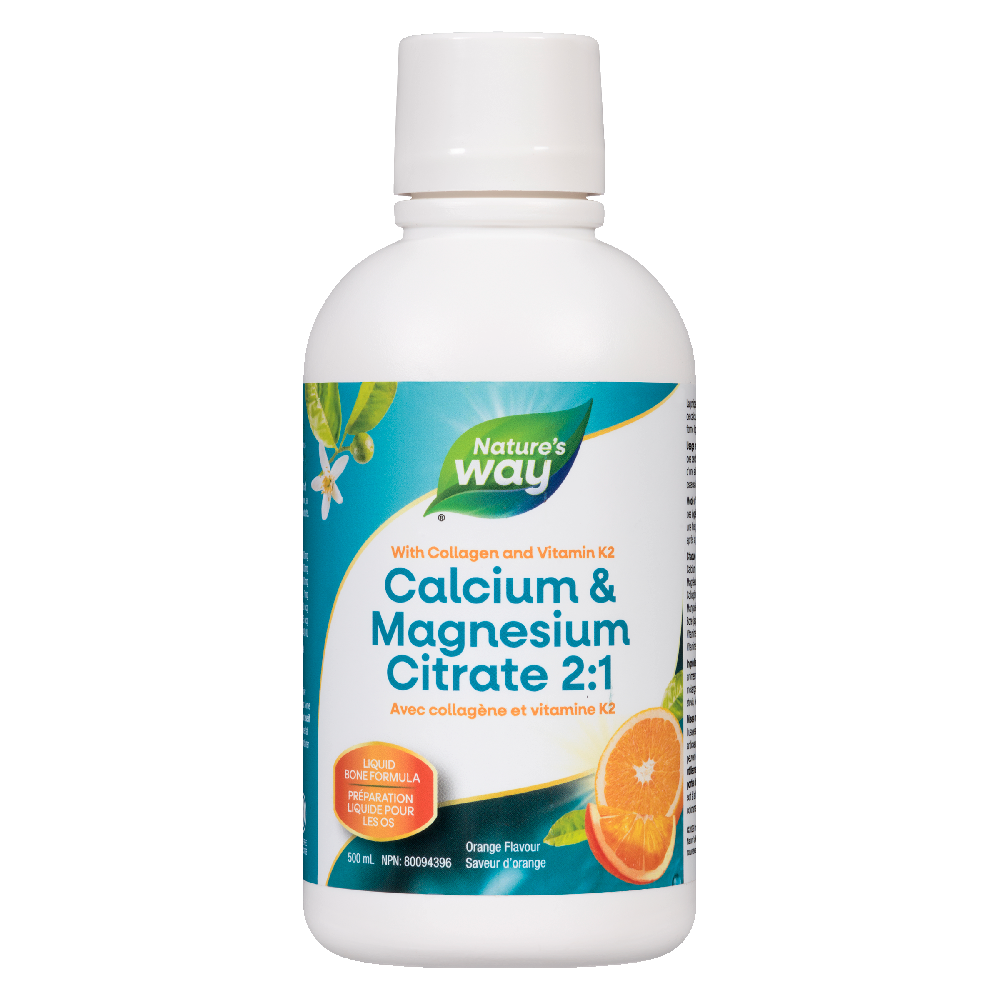 Calcium &amp; Magnesium Citrate 2:1 with Vitamin K2 &amp; Collagen, Orange / 16.9 fl oz (500 ml)