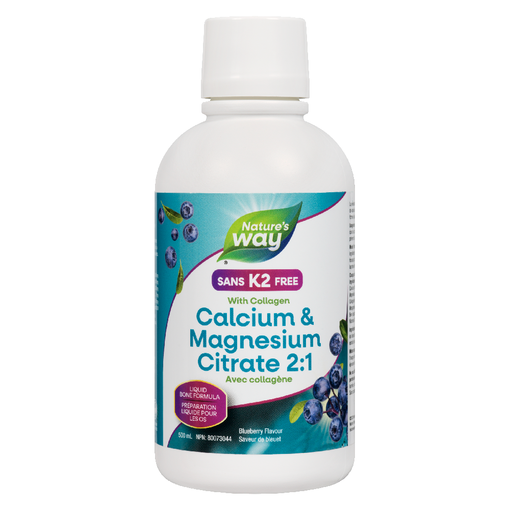 Calcium & Magnesium Citrate 2:1 with Collagen, Blueberry / 16.9 fl oz (500 ml)