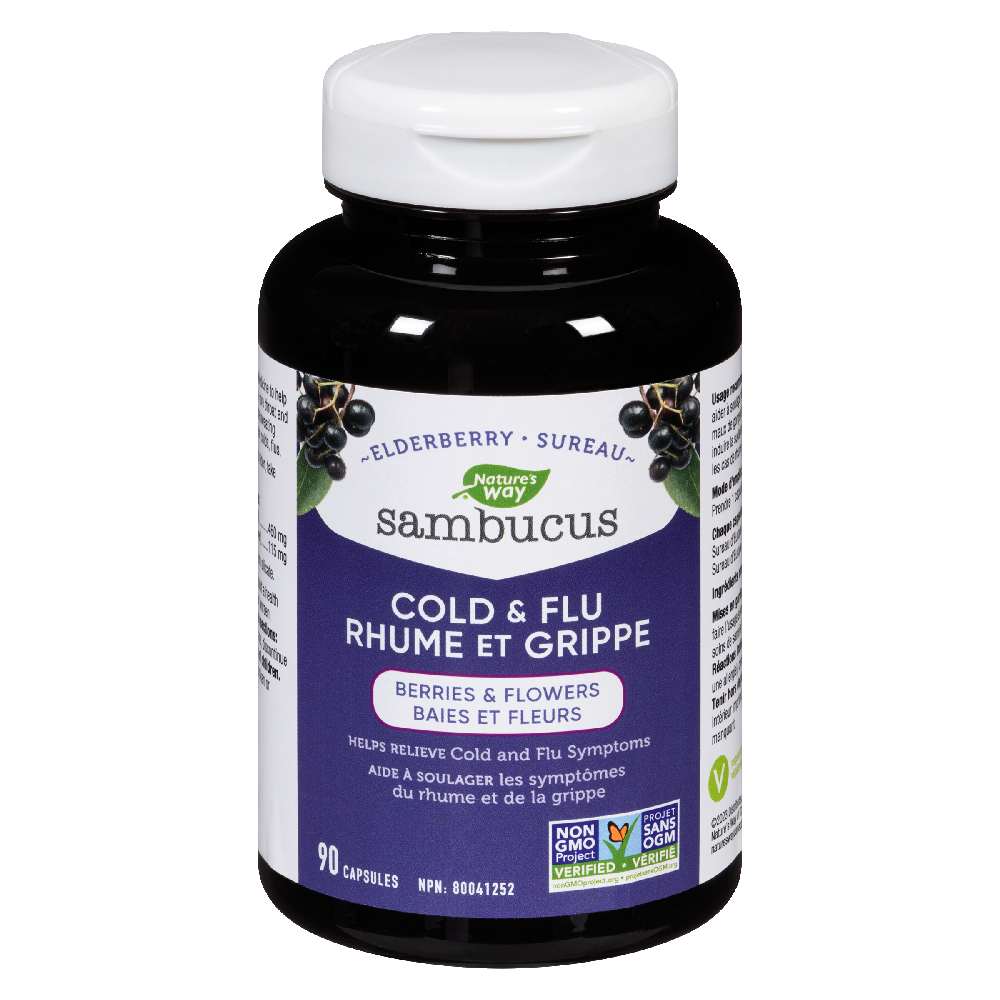 Sambucus Elderberry Cold and Flu Care Capsules / 90 capsules