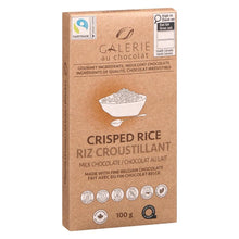 Load image into Gallery viewer, Crisped Rice Milk Chocolate Bar 100g