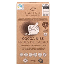 Load image into Gallery viewer, Cocoa Nibs Dark Chocolate Bar 100g