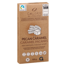 Load image into Gallery viewer, Pecan Caramel Milk Chocolate Bar 100g