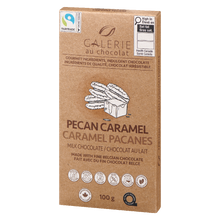 Load image into Gallery viewer, Pecan Caramel Milk Chocolate Bar 100g
