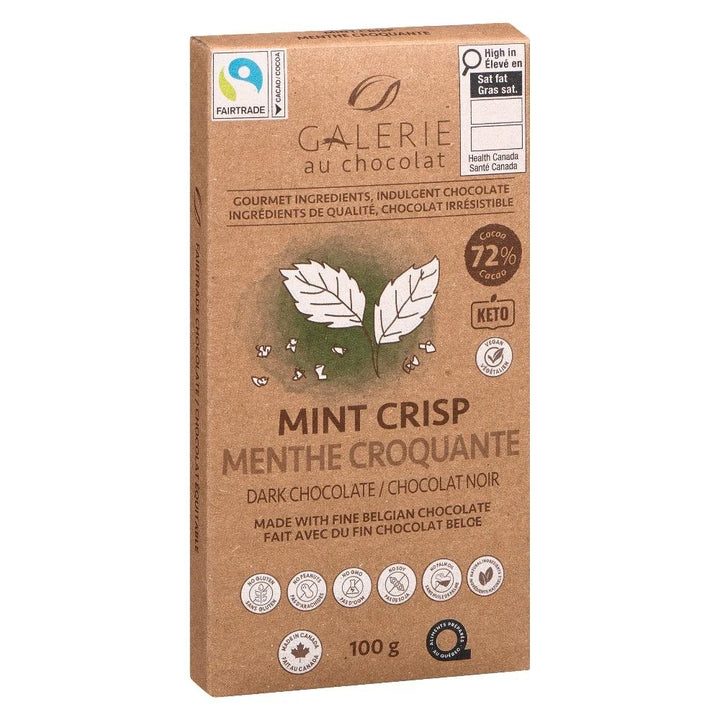 Mint Crisp Dark Chocolate Bar 100g