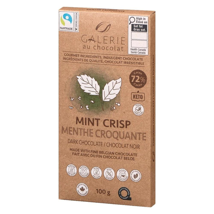 Mint Crisp Dark Chocolate Bar 100g