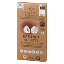 Load image into Gallery viewer, Hazelnut Dark Chocolate Bar 100g