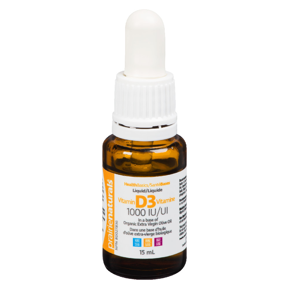 Prairie Naturals. Vitamin D3 1000 IU Liquid. 1000IU 15ML