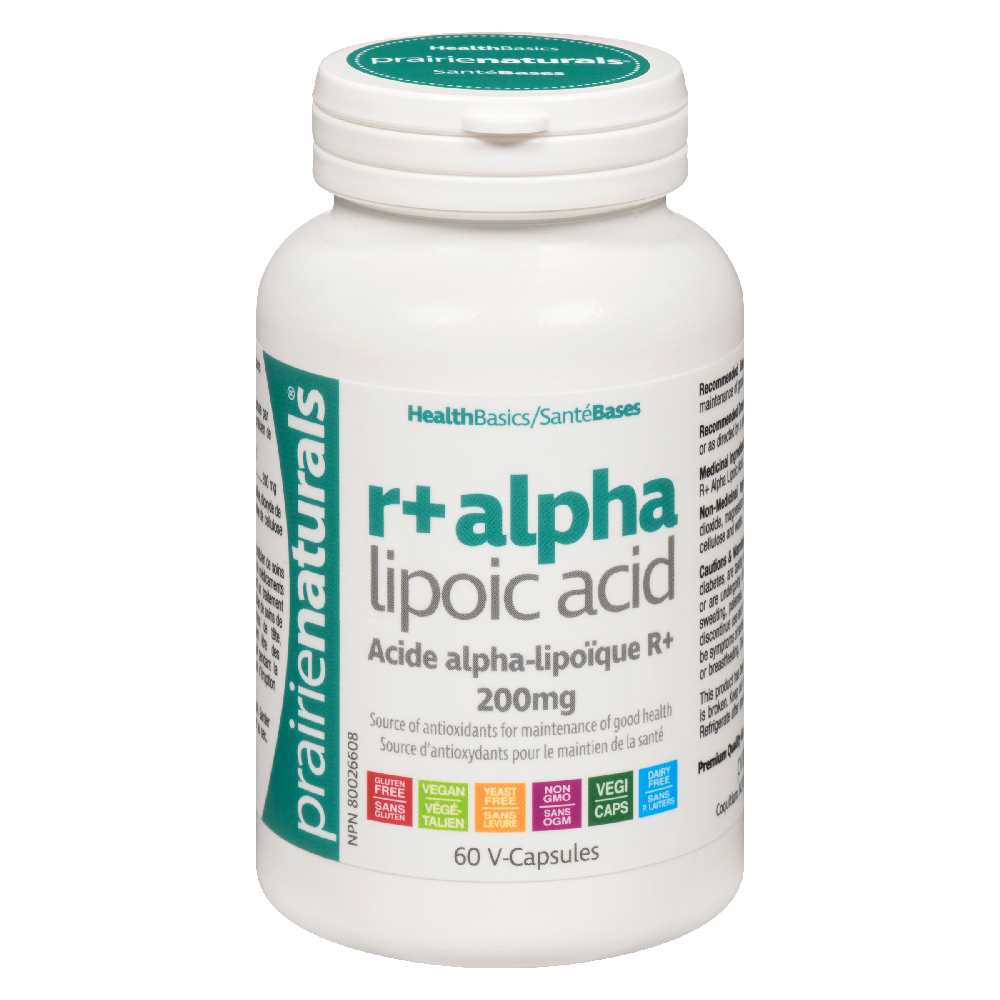 Prairie Naturals. R+Alpha Lipoic Acid. 200MG, 60 Caps.