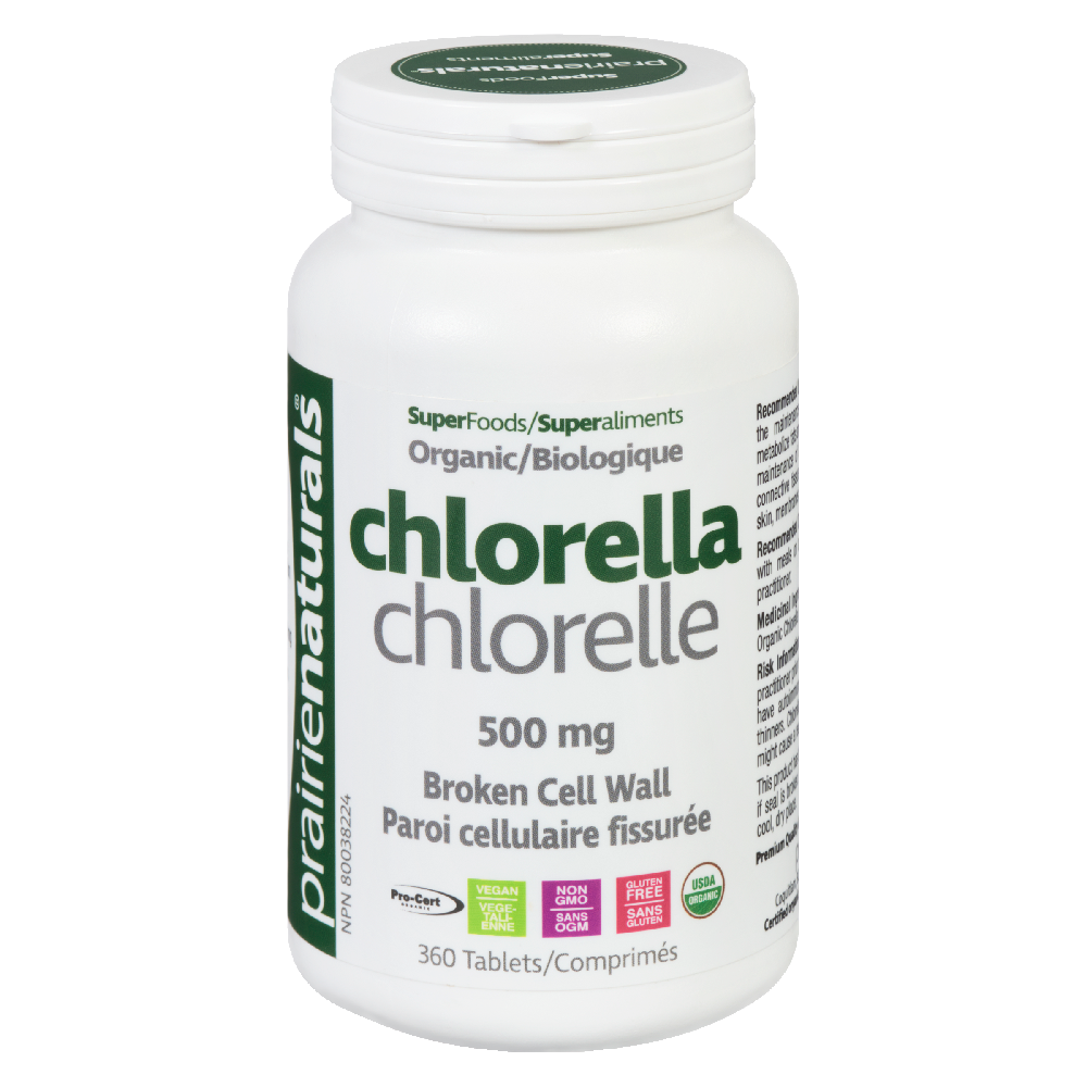 Prairie Naturals. Organic Chlorella. 360 Caps.