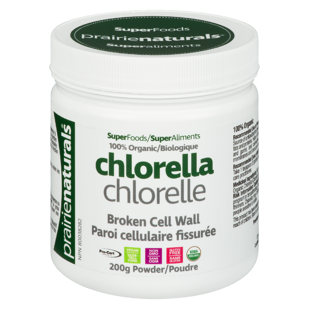 Prairie Naturals. Organic Chlorella. 200G.