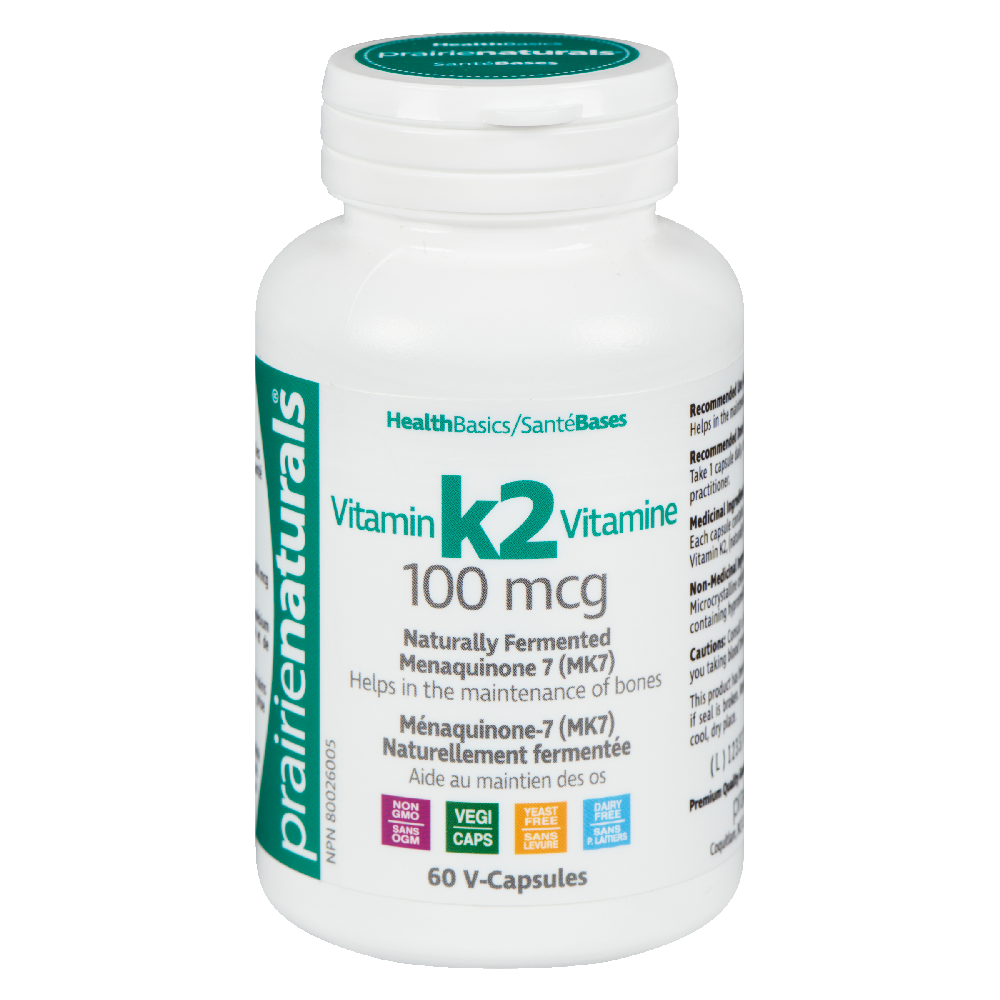 Prairie Naturals, Vitamin K2 100 mcg. 60 Caps.
