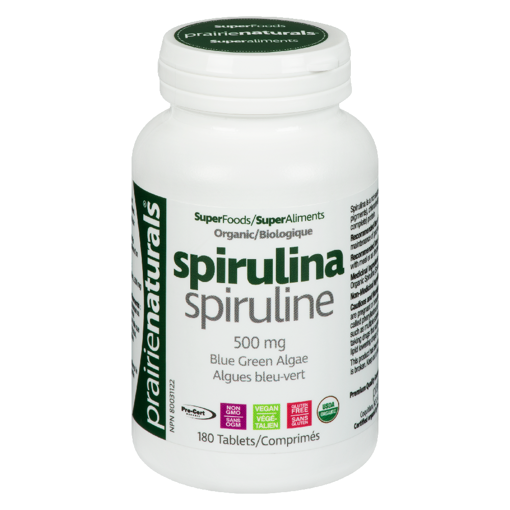 Prairie Naturals, Organic Spirulina. 180 Caps.