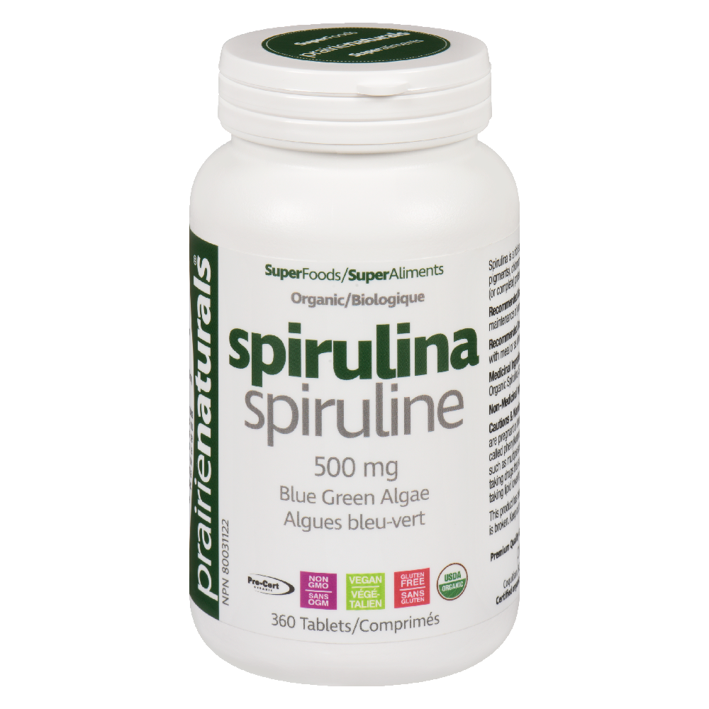 Prairie Naturals. Organic Spirulina. 360 Caps.