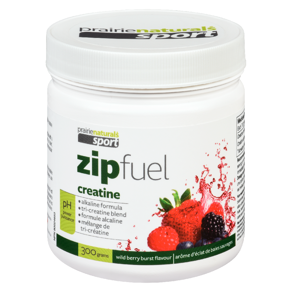 Prairie Naturals, ZipFuel&amp;trade; Creatine. Wild Berry Burst. 300G.