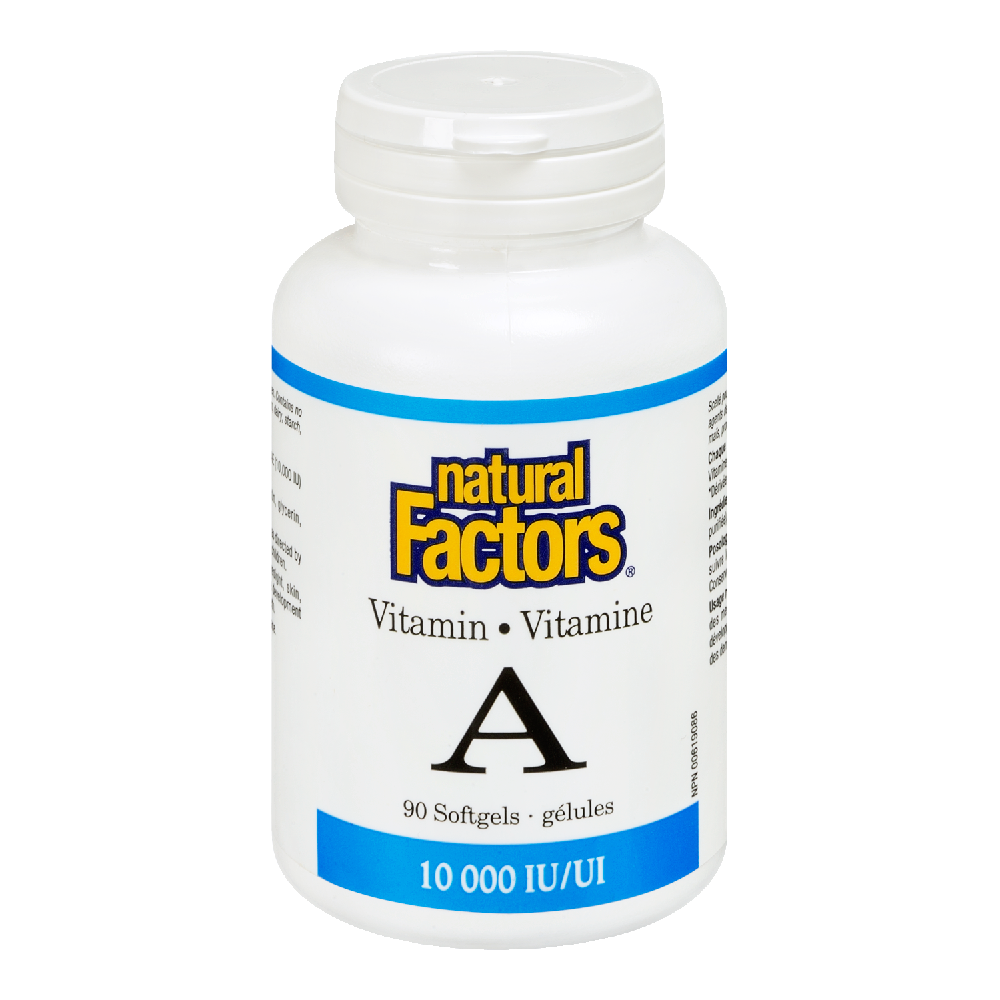 Natural Factors Vitamin A  10,000 IU  90 Softgels