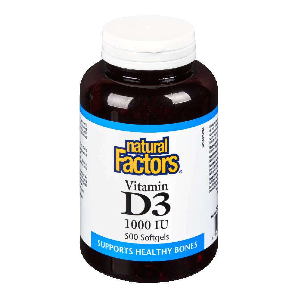 Natural Factors SunVitamin D3  1000 IU  500 Softgels