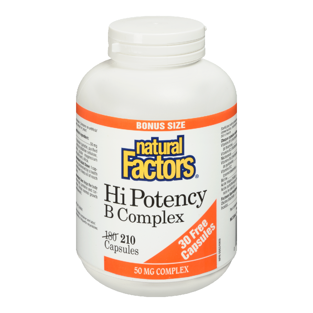 Natural Factors Hi Potency B Complex  50 mg  210 Capsules